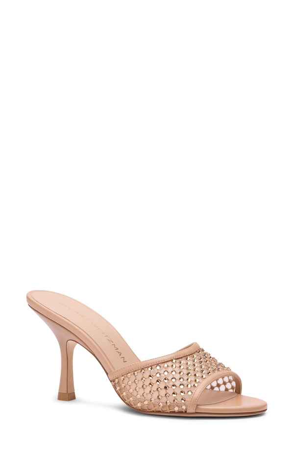 スチュアート ワイツマン レディース シューズ パンプス サンダル メッシュ トール Stuart Weitzman Bareitall Shine Mesh Sandal Adobe