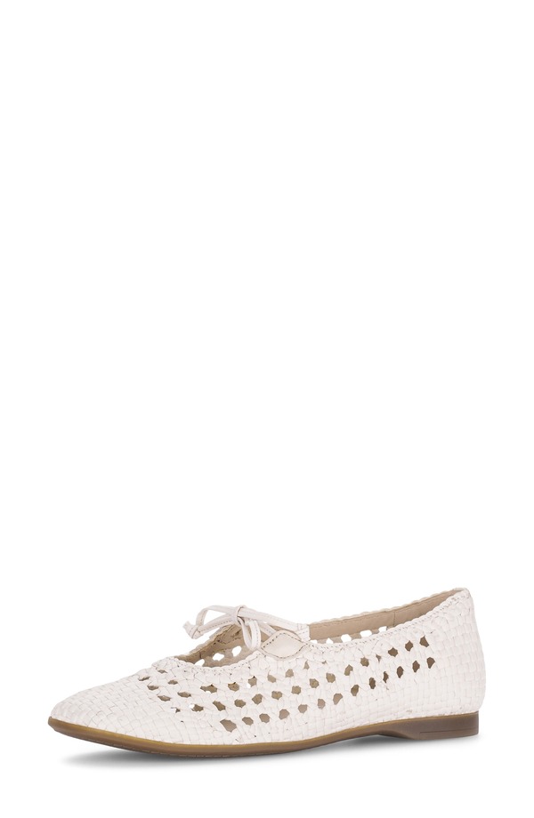 ガどんぶり鉢 レディース シューズ パンプス Gabor Woven Ballet Flat Creme