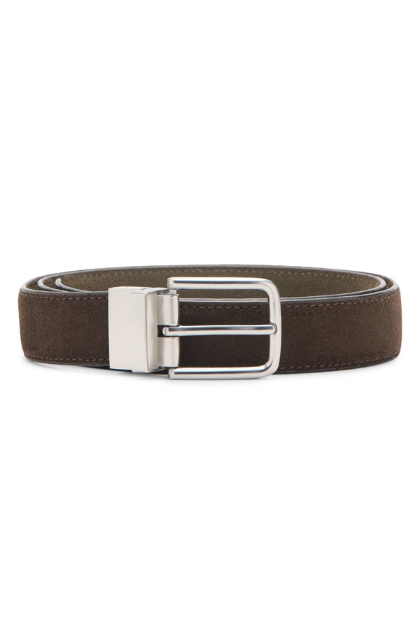 マンゴ メンズ 付属品 胴締め なめし革 MANGO Leather Belt Brown 赤銅色