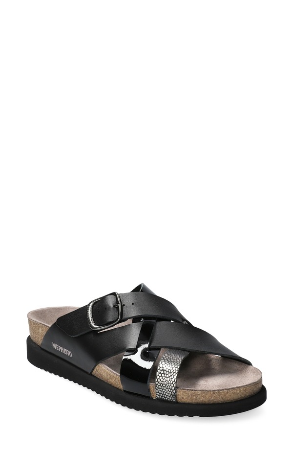 メフィスト レディース シューズ パンプス サンダル Mephisto Hida Slide Sandal Grey 薄墨色
