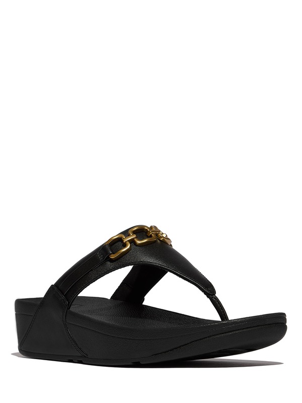 相応うフロップ レディース シューズ サンダル FitFlop Lulu Square-Chain TP Sandal Black 黒いこと