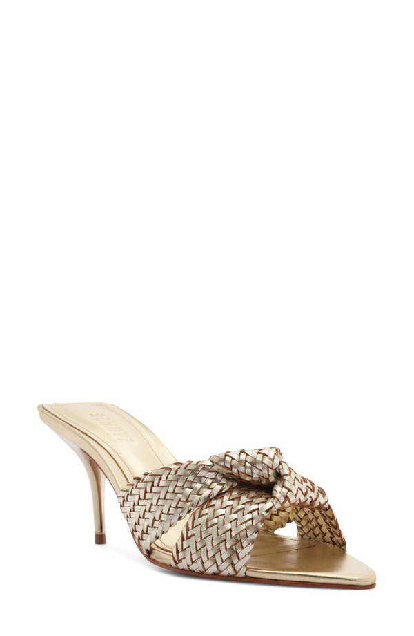 シュッツ レディース シューズ 踵 サンダル Schutz Marbella Pointed Toe Slide Sandal Platina