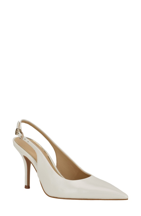 ゲス レディース シューズ 踵 GUESS Princelsa Slingback Pointed Toe Pump White 白いこと