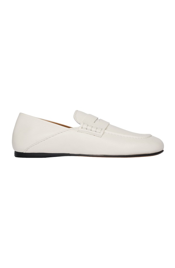 砂子ロ レディース シューズ パンプス なめし革 置き目毛皮 SANDRO Leather loafers White 白いこと
