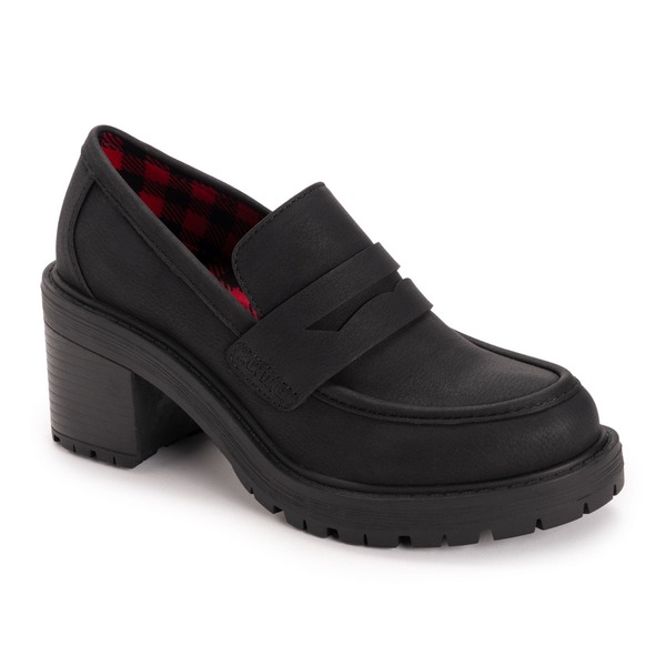 ムクルクス レディース シューズ オックスフォード 置き目毛皮 MUK LUKS Leona Loafer Black 黒いこと