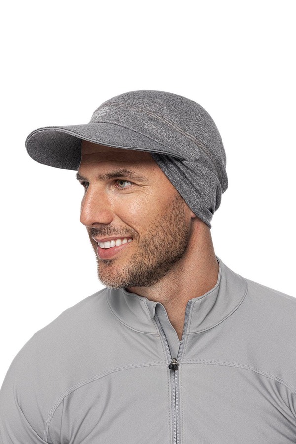 クーリバー レディース 付属物 鳥打ち帽 旗がしら Coolibar Fitness Cap with Ear Coverage UPF 50+ Sun Protection Emmet Charcoal Heather 濃灰色