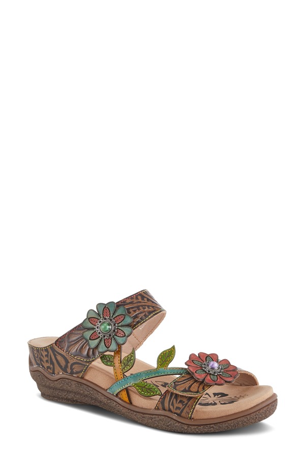 春月踏み段 レディース シューズ パンプス サンダル L\u0027Artiste by Spring Step Aymee Wedge Slide Sandal Taupe Multi トープ