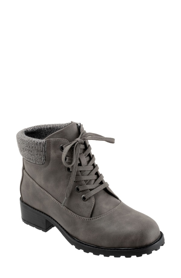 トロッターズ レディース シューズ ブーツ・レインブーツ Trotters Bellamy Faux Fur Lined Bootie Dark Grey 薄墨色