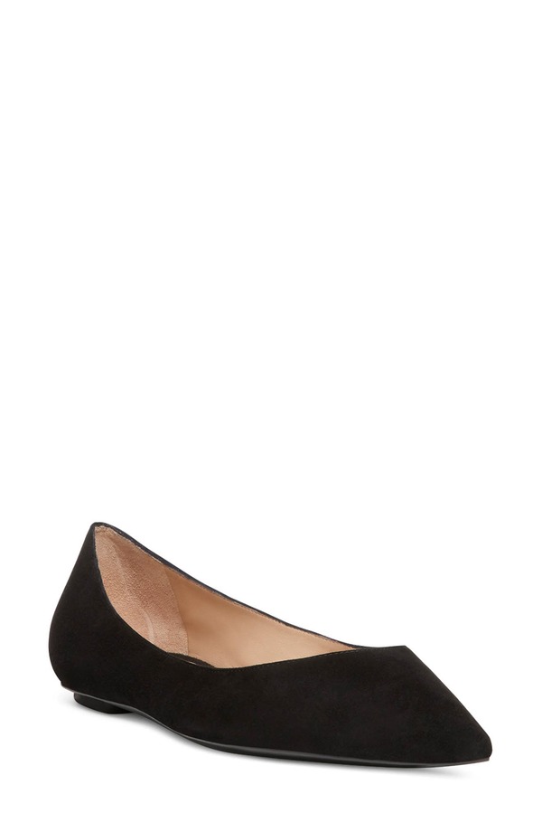 スチュアート ワイツマン レディース シューズ パンプス Stuart Weitzman Emilia Pointed Toe Flat Black Suede 黒いこと