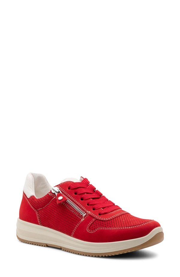 アラ レディース シューズ スニーカー ara Opal Zip Sneakered 赤いこと