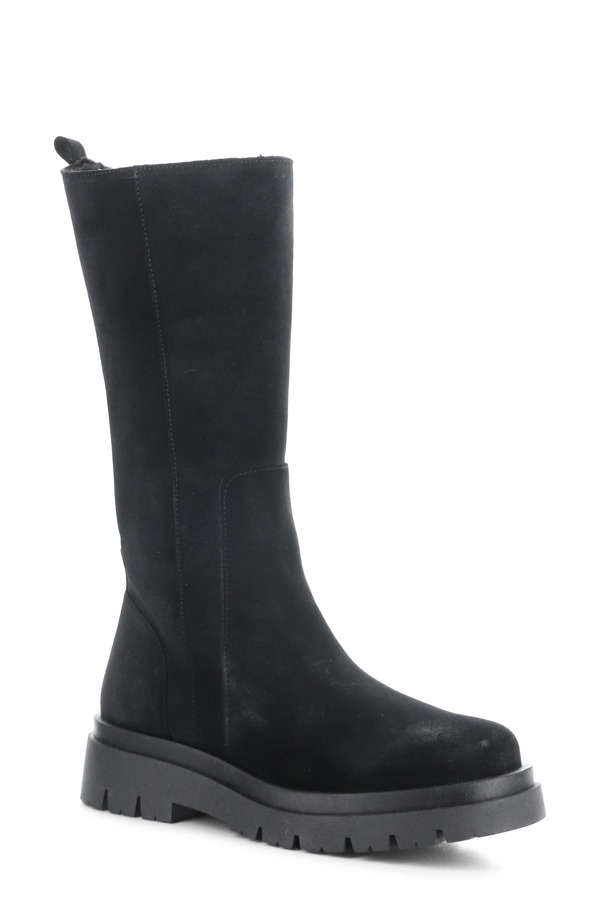 ボスアンドコー レディース シューズ ブーツ・レインブーツ プラットホームブーツ プラットホーム Bos. \u0026 Co. Marie Platform Boot Black Suede/ Murta Faux Fur 黒いこと