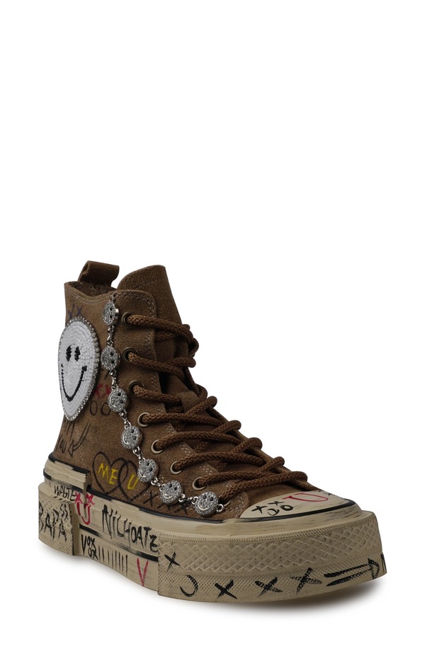 ジジ レディース シューズ スニーカー ZIGI Holland Happy Face Lug Sole High Top Sneaker Tan Suede タン