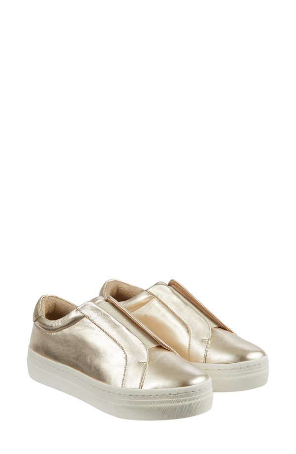 エルケーベネット レディース シューズ スニーカー トール レザー LK Bennett Joy Metallic Leather Sneaker Gold ゴールド|ReVida 店