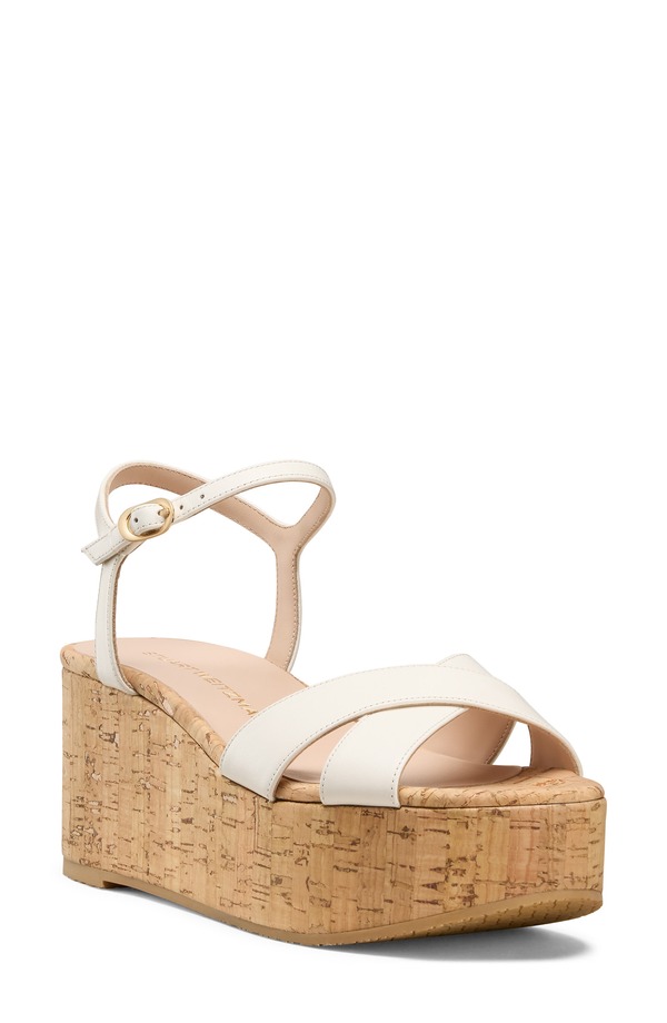 スチュアート ワイツマン レディース シューズ パンプス プラットホーム サンダル アンクル Stuart Weitzman Daynankle Straplatform Wedge Sandal Cream 皮膚軟化剤