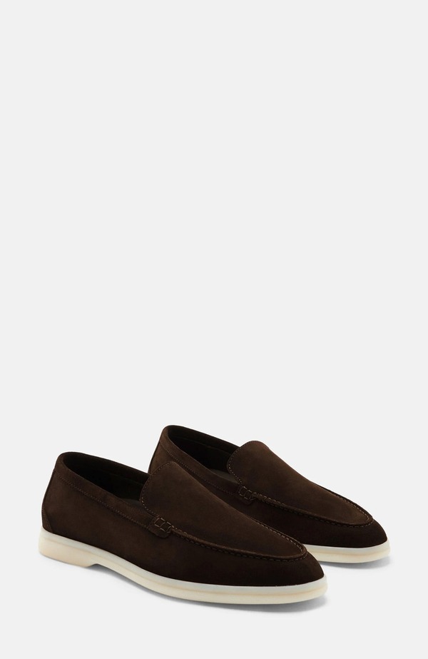 スカロッソ レディース シューズ パンプス 置き目毛皮 SCAROSSO Ludovica Loafers Brown Suede 赤銅色
