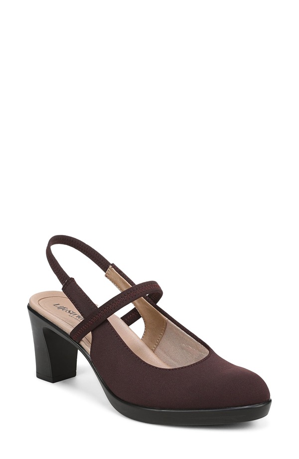ライフストライド レディース シューズ パンプス プラットホーム LifeStridevoke Slingback Mary Jane Platform Pump Chocolate Plum 酸桃