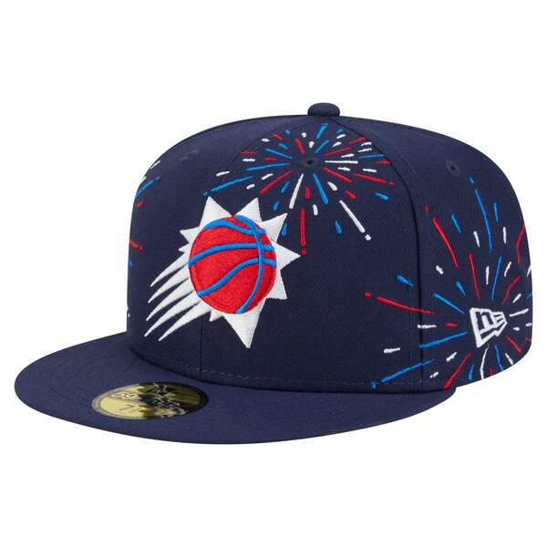 ニュー内鰓 メンズ 添え物 かぶり笠 Men\u0027sNew Era Navy Phoenix Suns Americana Fireworks 59FIFTY Fitted Hat Navy 米国海軍
