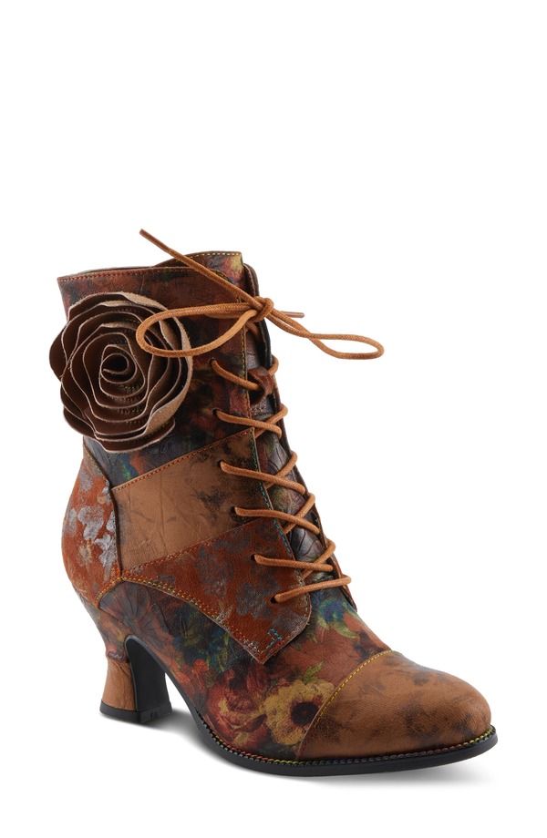 春月踏み段 レディース シューズ ブーツ・レインブーツ スピード競技 L\u0027Artiste by Spring Step Roselia Lace-Up Boot Camel Multi 駱駝