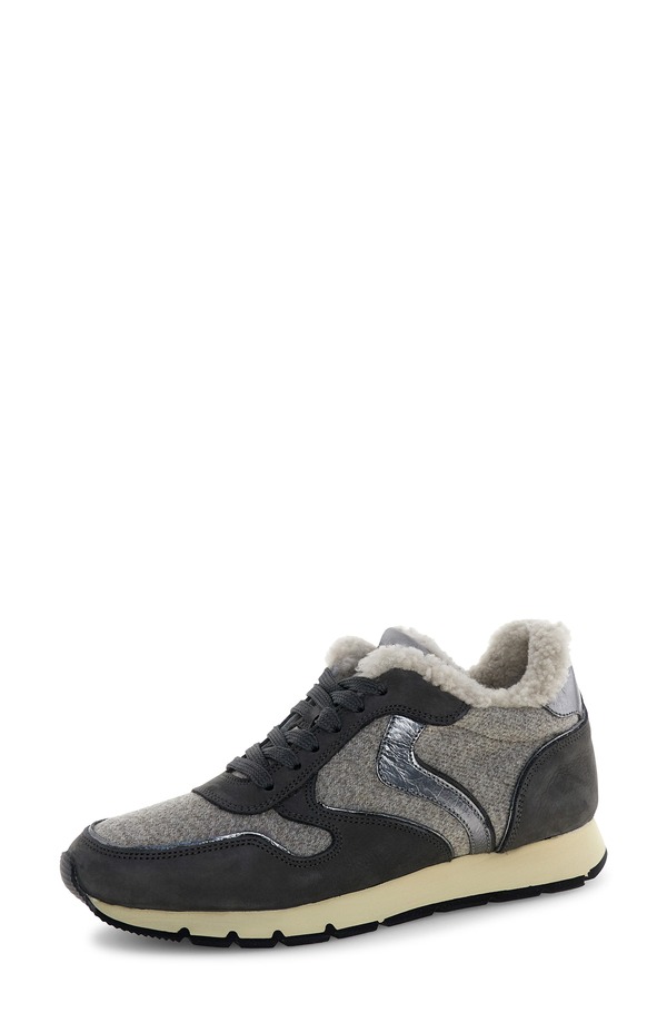 ボイルブランシェ レディース シューズ スニーカー Voile Blanche Julia Genuine Shearling Sneaker Grey 薄墨色