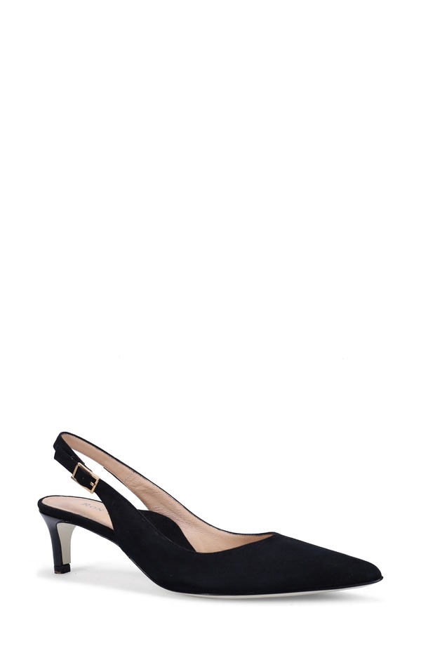 ロンホワイト レディース シューズ 踵 Ron White Marika Slingback Pointed Toe Pump Onyx