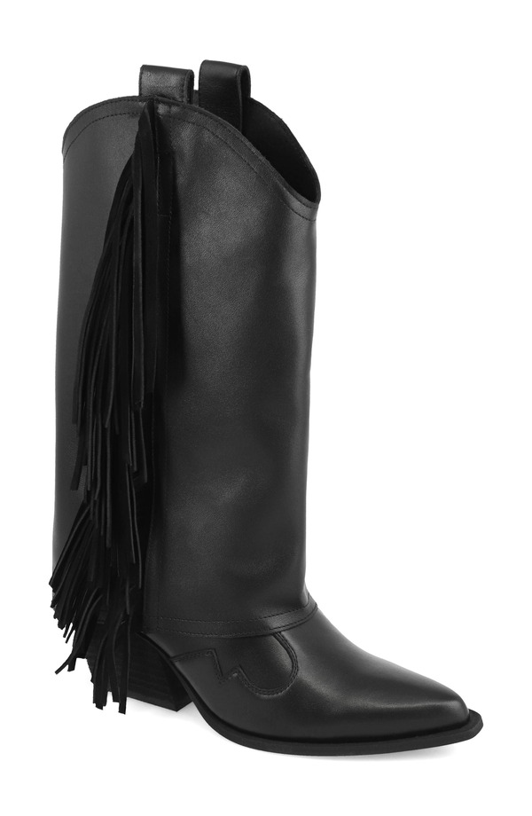 ミア レディース シューズ ブーツ・レインブーツ MIA Deston Pointed Toe Western Boot Black Calf 黒いこと
