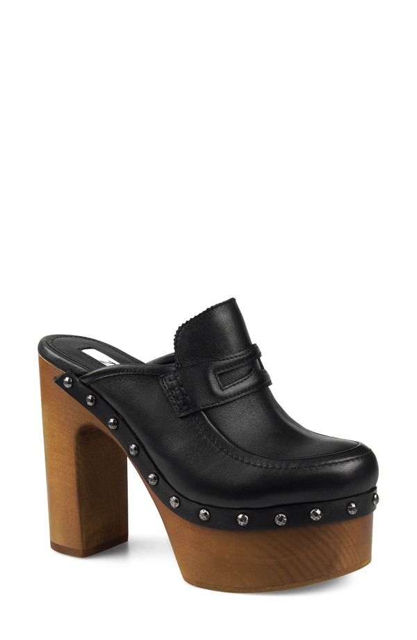 ジジ レディース シューズ サンダル プラットホーム ZIGI Jiggy Platform Clog Black Leather 黒いこと