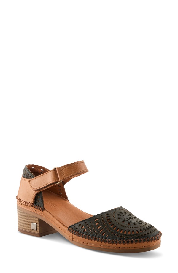 春月踏み段 レディース シューズ 踵 アンクル Spring Step Eveline Ankle Strapump Black Multi 黒いこと