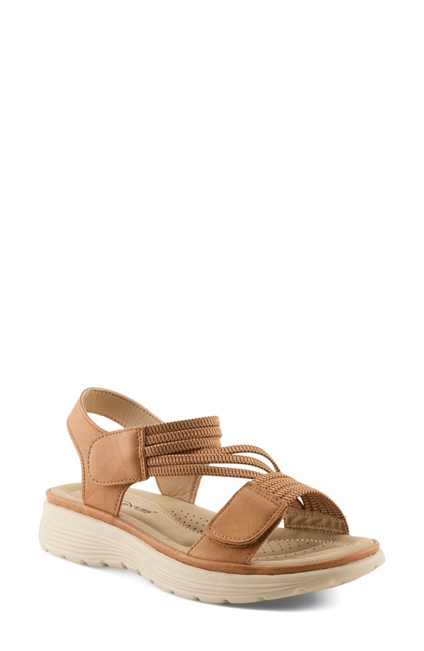 フレクサス レディース シューズ 踵 プラットホーム サンダル Flexus by Spring Step Abie Platform Sandal Tan タン