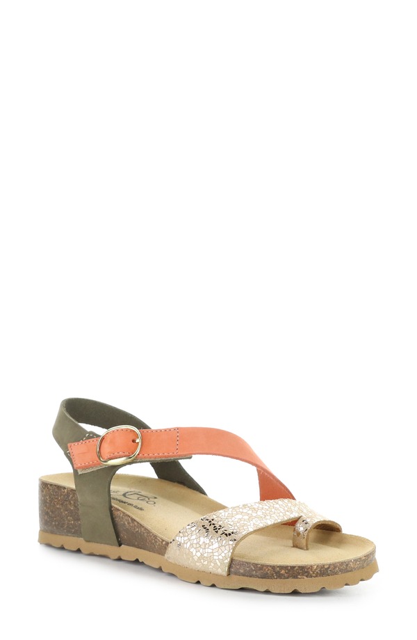 ボスアンドコー レディース シューズ 踵 プラットホーム サンダル Bos. \u0026 Co. Luissa Slingback Platform Wedge Sandal Moss/ Orange/ Gold オレンジ色