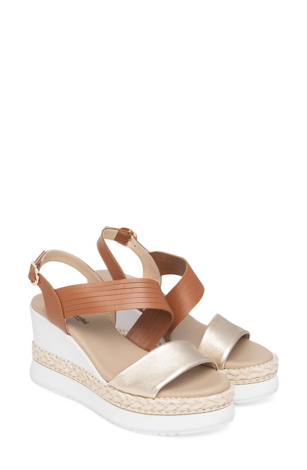 ネーロ ジャルディーニ レディース シューズ パンプス プラットホーム サンダル NeroGiardini Platform Wedge Sandal Gold/ Cognac ゴールド