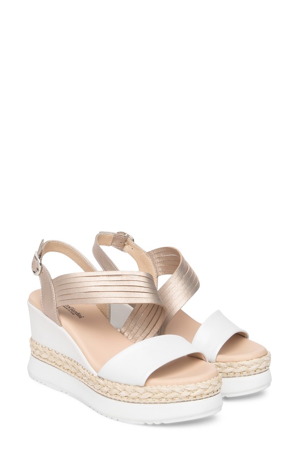 ネーロ ジャルディーニ レディース シューズ パンプス プラットホーム サンダル NeroGiardini Platform Wedge Sandal White/ Gold 白いこと