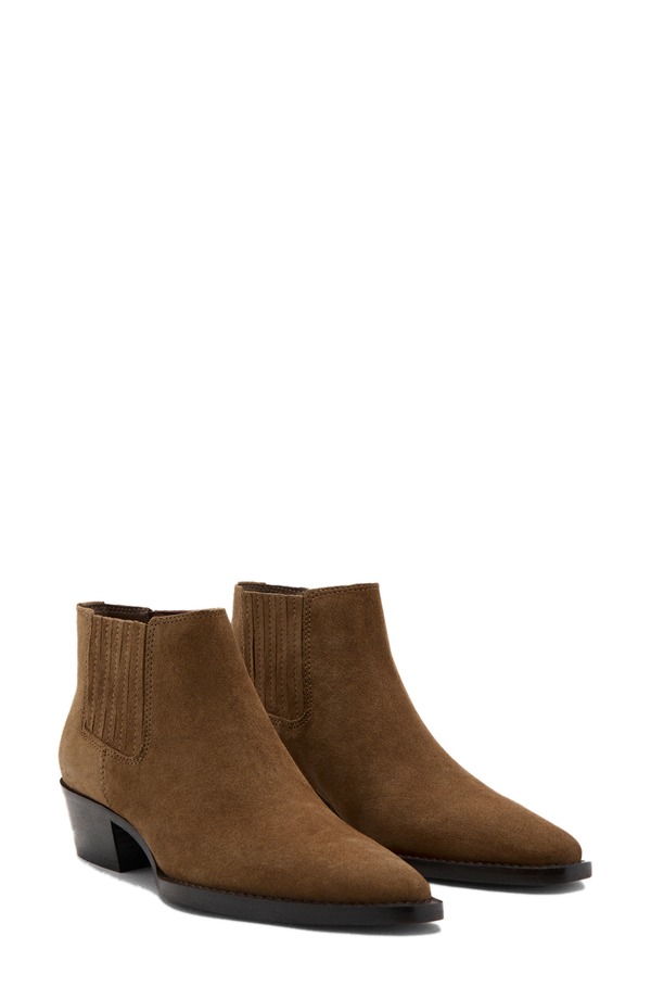マンゴ レディース シューズ ブーツ・レインブーツ チェルシーブーツ チェルシー 踵 MANGO Block Heel Chelsea Bootobacco Brown 赤銅色