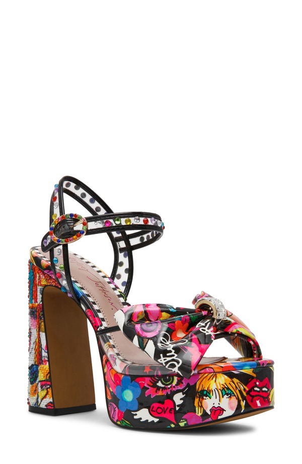 ベッツィジョンソン レディース シューズ 踵 プラットホーム サンダル Betsey Johnson Shelley Platform Sandal Bright Multi マルチ色つや