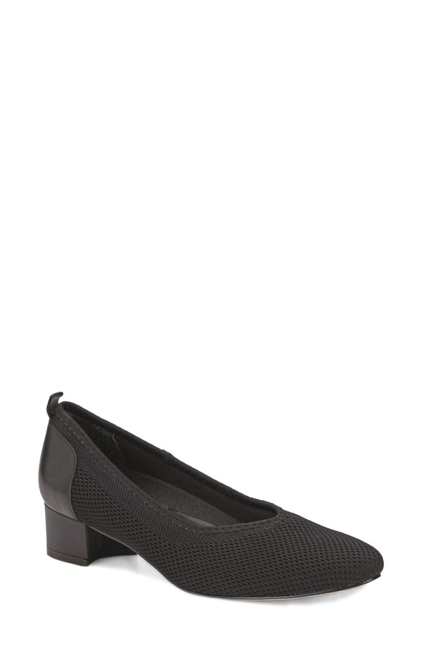 ロスハンマーソン レディース シューズ 踵 Ros Hommerson Hester Pump Blacknit Black Leather 黒いこと