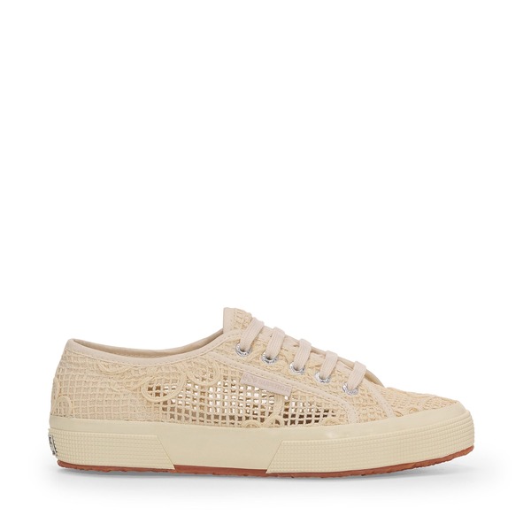 つづり方ガ レディース シューズ スニーカー Superga 2750 Net Flower Crochet Beige Raw-Off White 象牙色