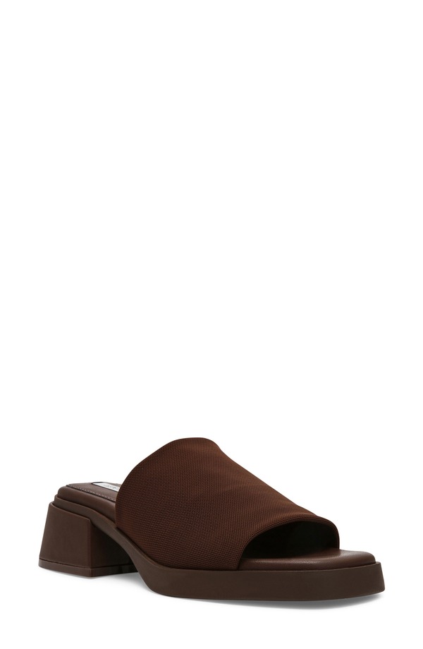 スティーブ マデン レディース シューズ 踵 プラットホーム サンダル Steve Madden Lucee Platform Slide Sandal Brown 赤銅色