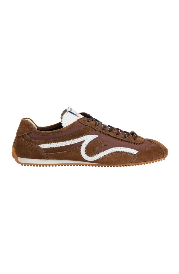 砂子ロ レディース シューズ スニーカー スエードクロス なめし革 SANDRO Light Wave sneakers インチ suede leather Brown 赤銅色