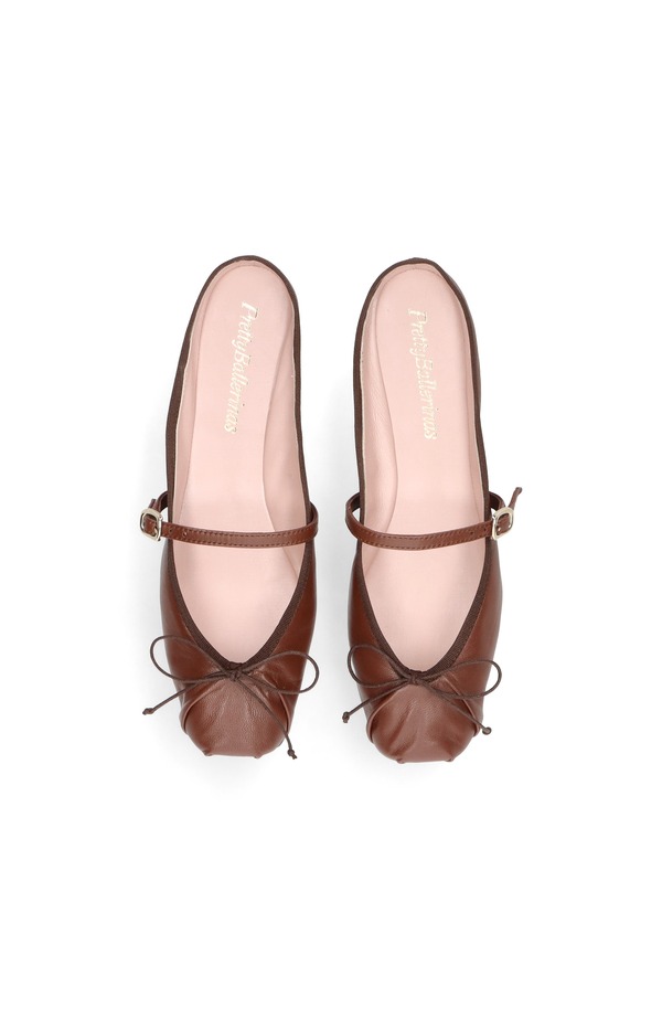 プリティ・バレリーナ レディース シューズ パンプス Pretty Ballerinasquare Toe Ballet Slide Brown 赤銅色