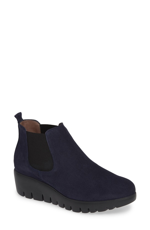 ワンダーズ レディース シューズ ブーツ・レインブーツ チェルシーブーツ チェルシー Wonderslip-On Chelsea Boot Navy Suede 米国海軍