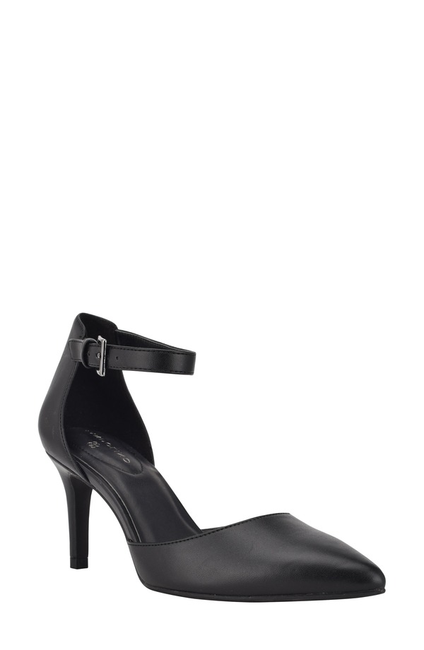 バンドリーノ レディース シューズ 踵 アンクル Bandolino Ginata Pointed Toe Ankle Strapump Black Nappa - Blkll 黒いこと