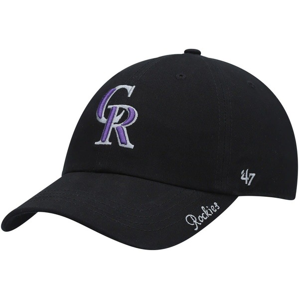 フォーティーセブン レディース 付属物 鳥打ち帽 Women\u0027s \u002747 Black Colorado Rockies Teamiata Clean Up Adjustable Hat Black 黒いこと