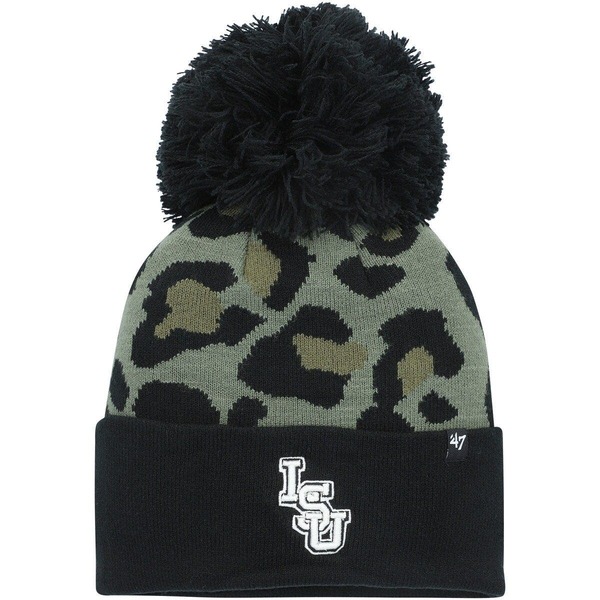 フォーティーセブン レディース 付属物 鳥打ち帽 編み物 Women\u0027s \u002747 Green LSU Tigers Bagheera Cuffed Knit Hat with Pom Green 緑であること