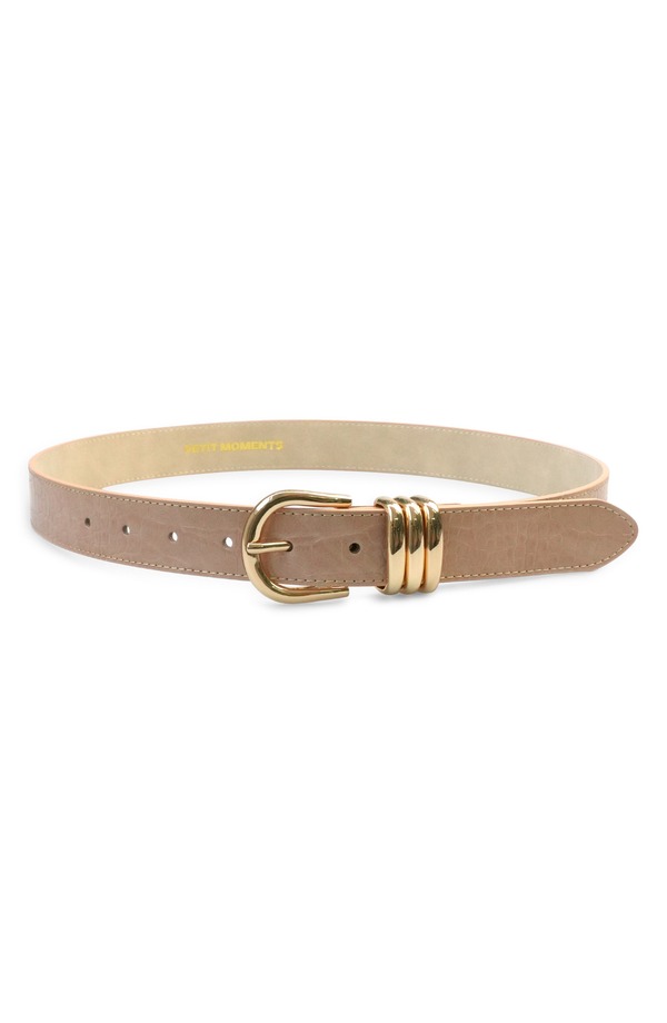 プティ ジーメンスメンツ レディース 添え物 三尺帯 Petit Moments Polished Belt Beige Croc/ Gold ベージュ