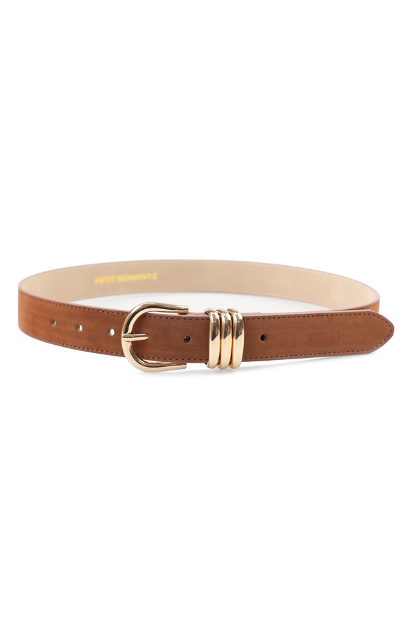 プティ ジーメンスメンツ レディース 添え物 三尺帯 Petit Moments Polished Belt Saddle Suede/ Gold ゴールド