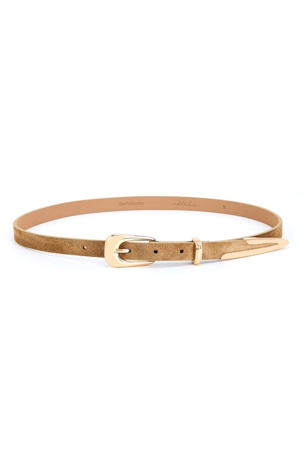 エティカ レディース 添え物 三尺帯 Ettika Liquid Metal Western Buckle Belt Shiitake And Gold ゴールド