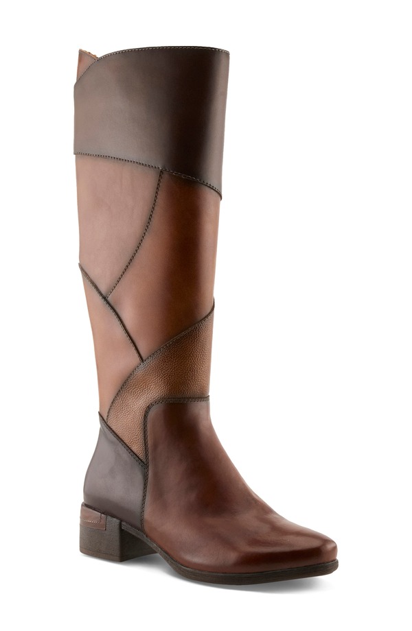 春月踏み段 レディース シューズ ブーツ・レインブーツ パッチワーク Spring Stepatchworknee High Boot Brown Multi 赤銅色