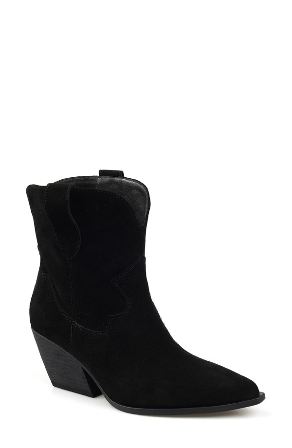 ジジ レディース シューズ ブーツ・レインブーツ ZIGI Victoryy Pointed Toe Western Boot Black Suede 黒いこと