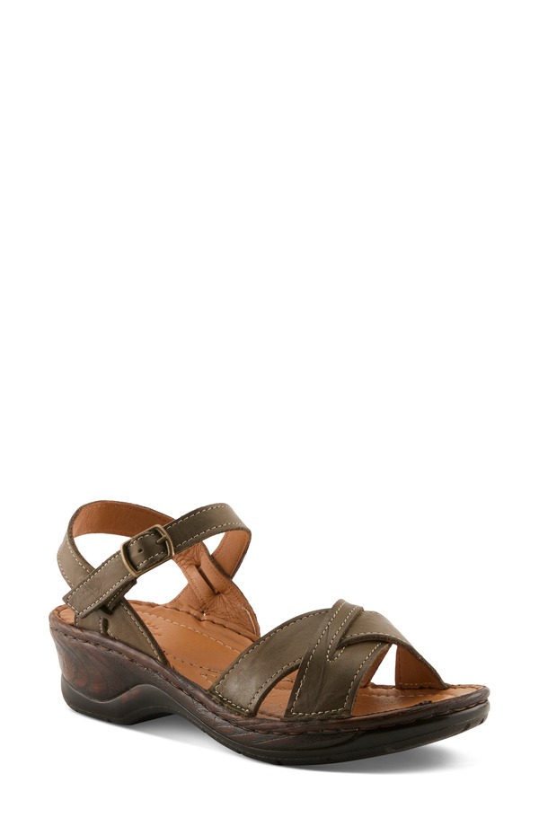 春月踏み段 レディース シューズ パンプス サンダル アンクル Spring Step Amarezankle Strap Sandal Olive Green 緑であること