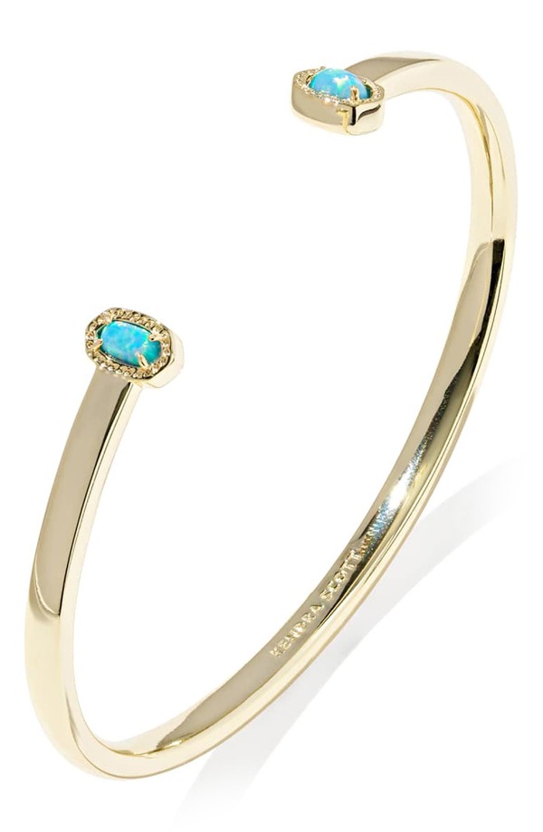 ケンドラスコット レディース アクセサリー ブレスレット・バングル・アンクレット ミニ Kendra Scott Mini Elton Lab Created Opal Cuff Bracelet Gold Blue Lab Grown Opal ブルー｜ReVida 店