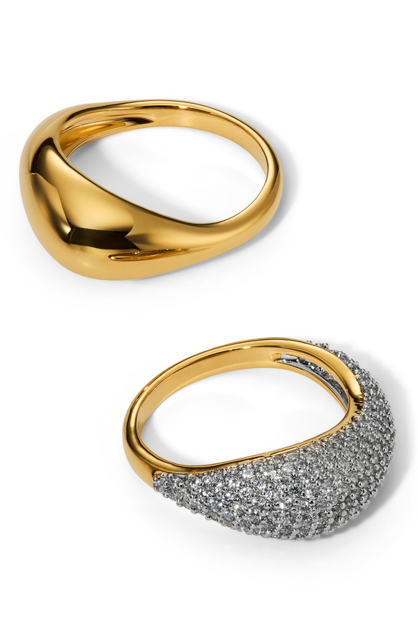 ナディール レディース アクセサリー 指輪 ミニ Nadri Gemini Set of 2 Rings Gold ゴールド｜ReVida 店